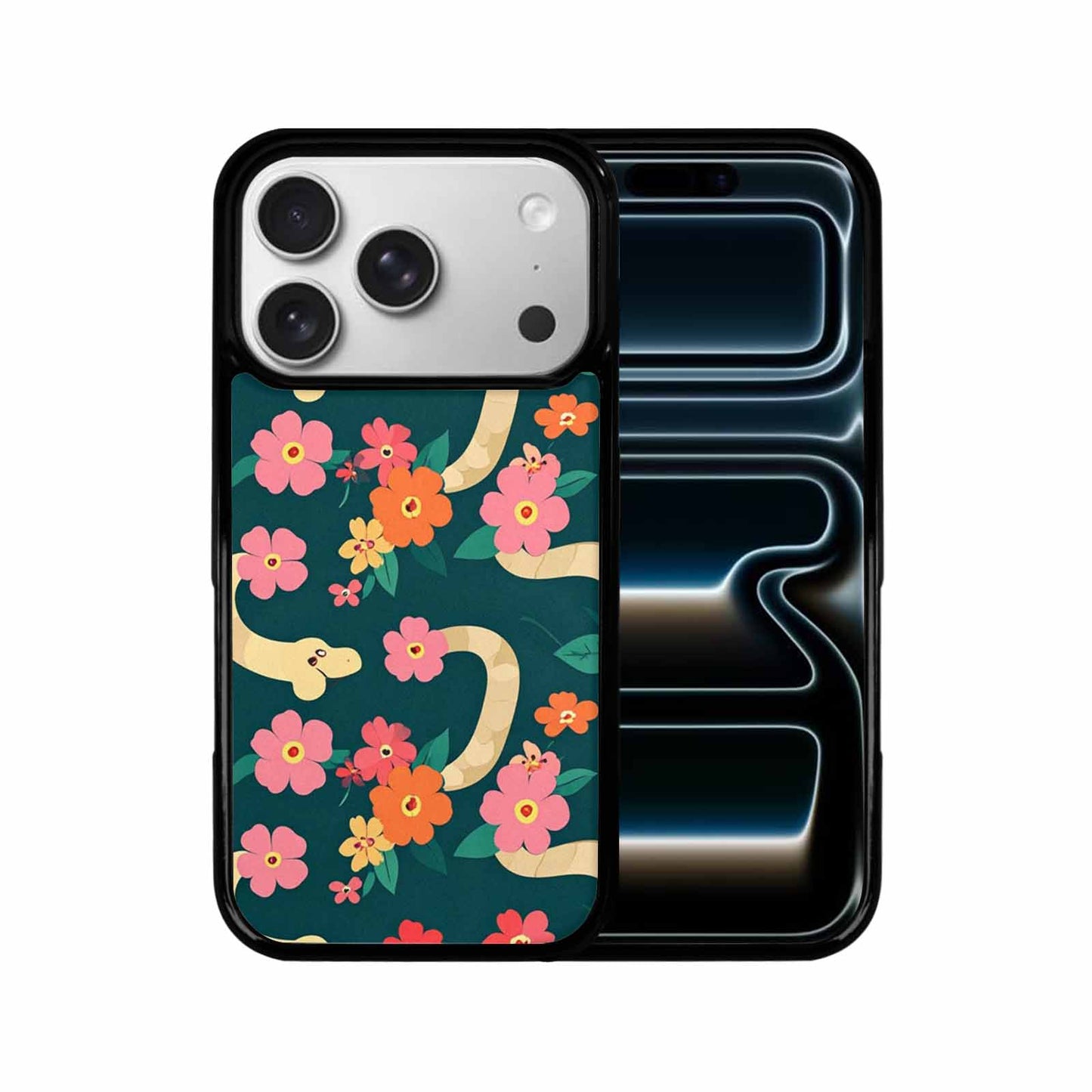 iPhone 17 Pro Case — Snakes Print Floral Seamless Pattern Floral, Custom Printed Phone Case