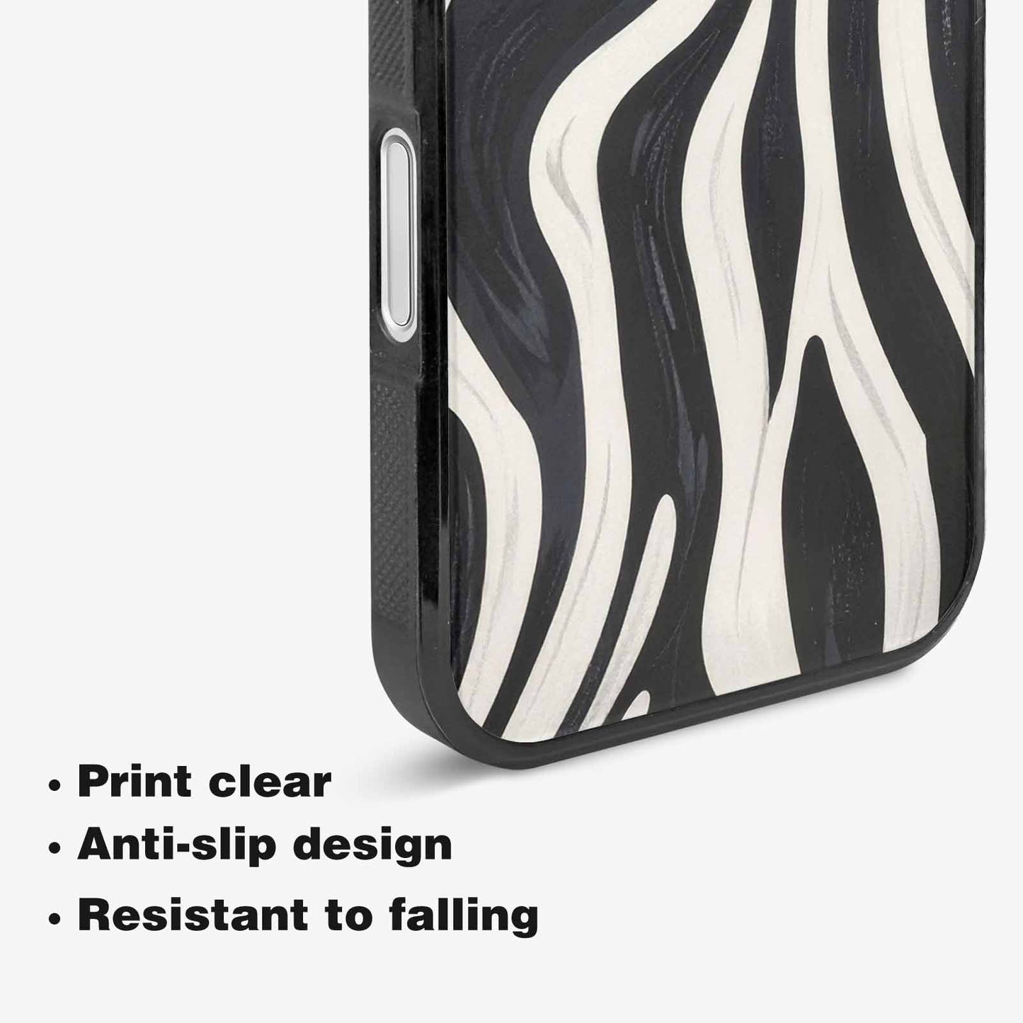 iPhone 16 Case — Modern Zebra Stripe Custom Personalized Phone, Custom Printed Phone Case