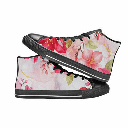 MEN'S Marble Floral High Top Canvas Cottagecore Custom Sneakers