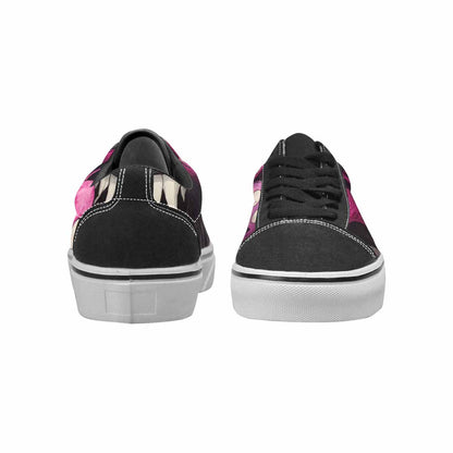 WOMEN'S Monsters Black & Pink Ink Canvas One Of A Kind Neon Fantasy Customized Sneakers