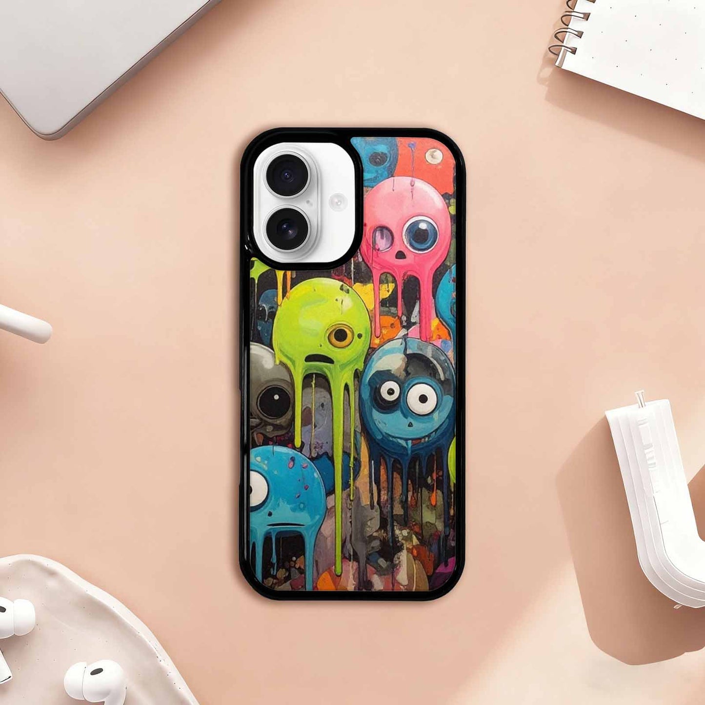 iPhone 17 Case — Aliens Camomelting Aliens Patt Alien Scifi, Unique Phone Case Design