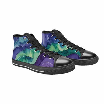 WOMEN'S Galaxy Aurora Nebula High Top Canvas Vivid Custom Shoes