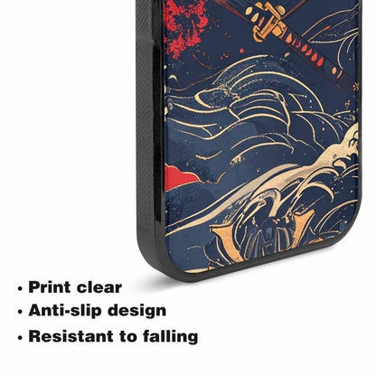 iPhone 15 Plus Case — Samurai Art Repeat Pattern, Custom Made Phone Cover