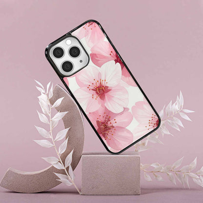 iPhone 15 Pro Max Case — Japanese Cherry Blossom Pattern Sakura Flowers, Personalized Phone Case