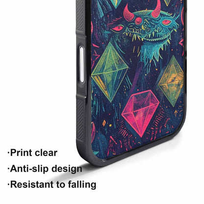 iPhone 17 Air Case — Neon Monsters Diamond Original Art, Custom Designed Case Cover