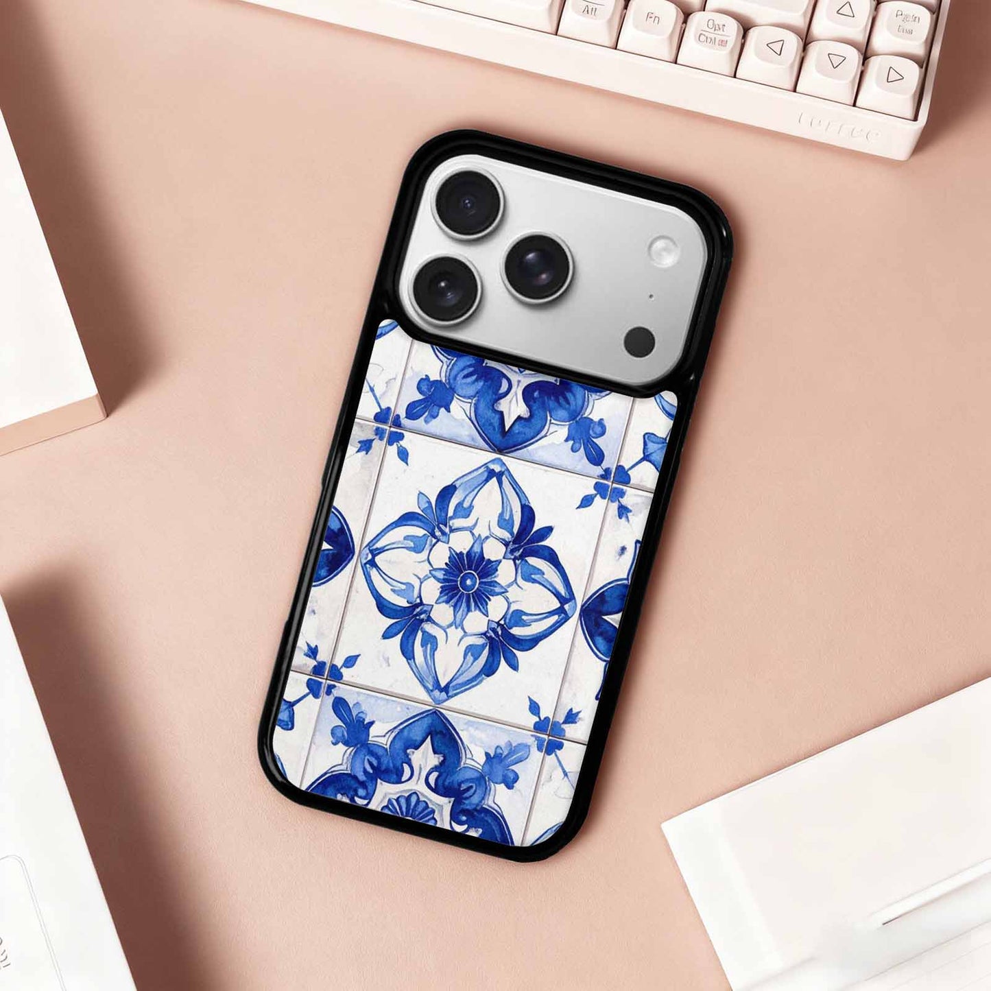 iPhone 17 Pro Case — Mexican Talavera Tile Pattern Floral, Custom Art Phone Cover