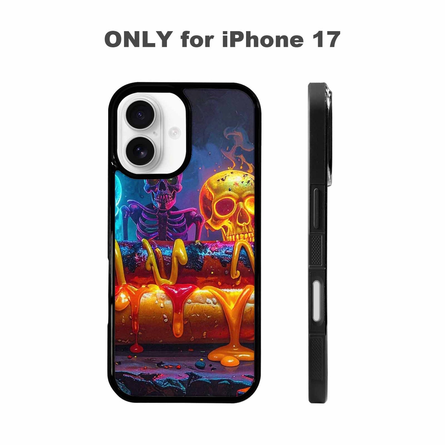 iPhone 17 Case — Toxic Skeleton Hot Dog Original Art, Original Design Phone Case