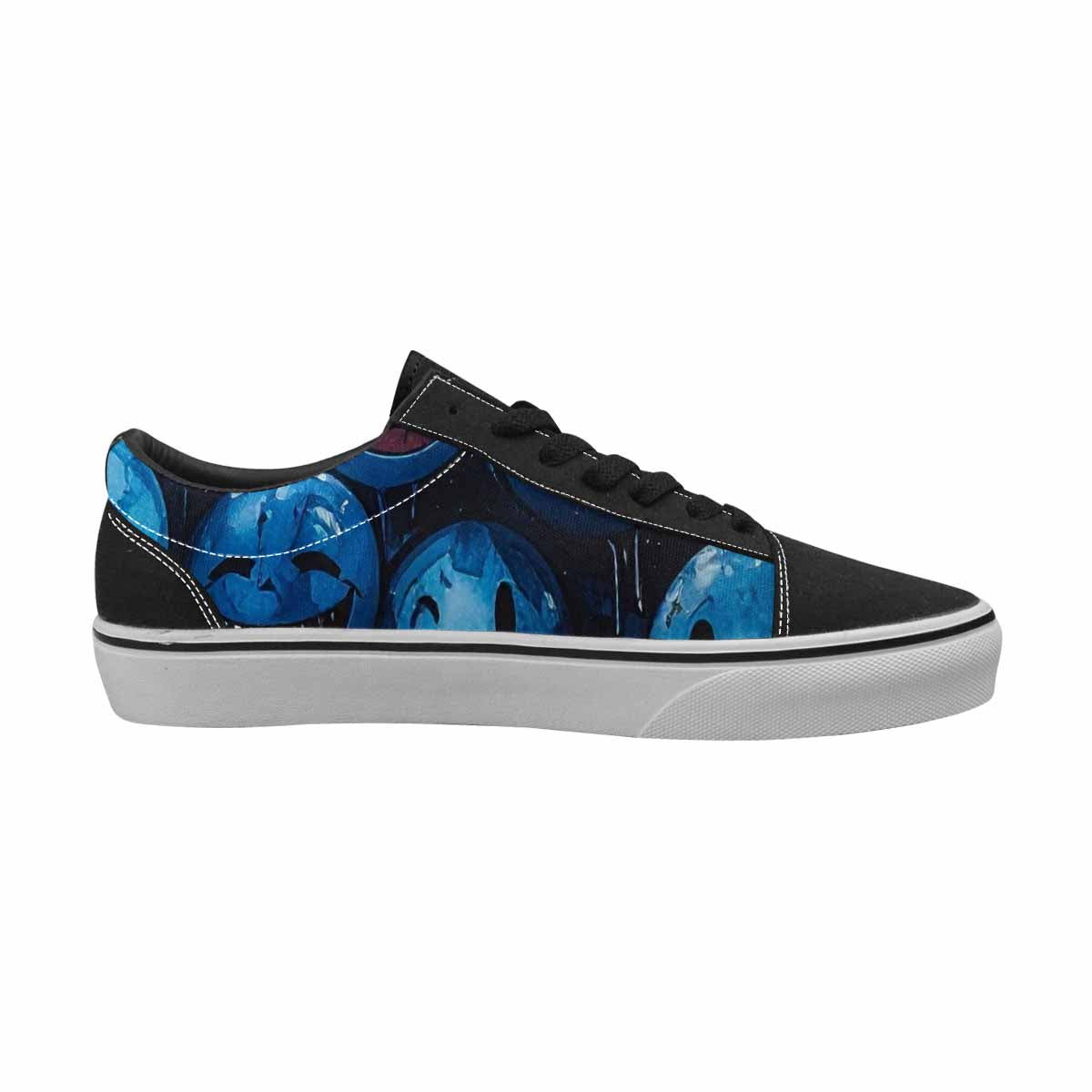 WOMEN'S Melting Moon Smiley Lace-Up Canvas Neon Fantasy Custom Shoes