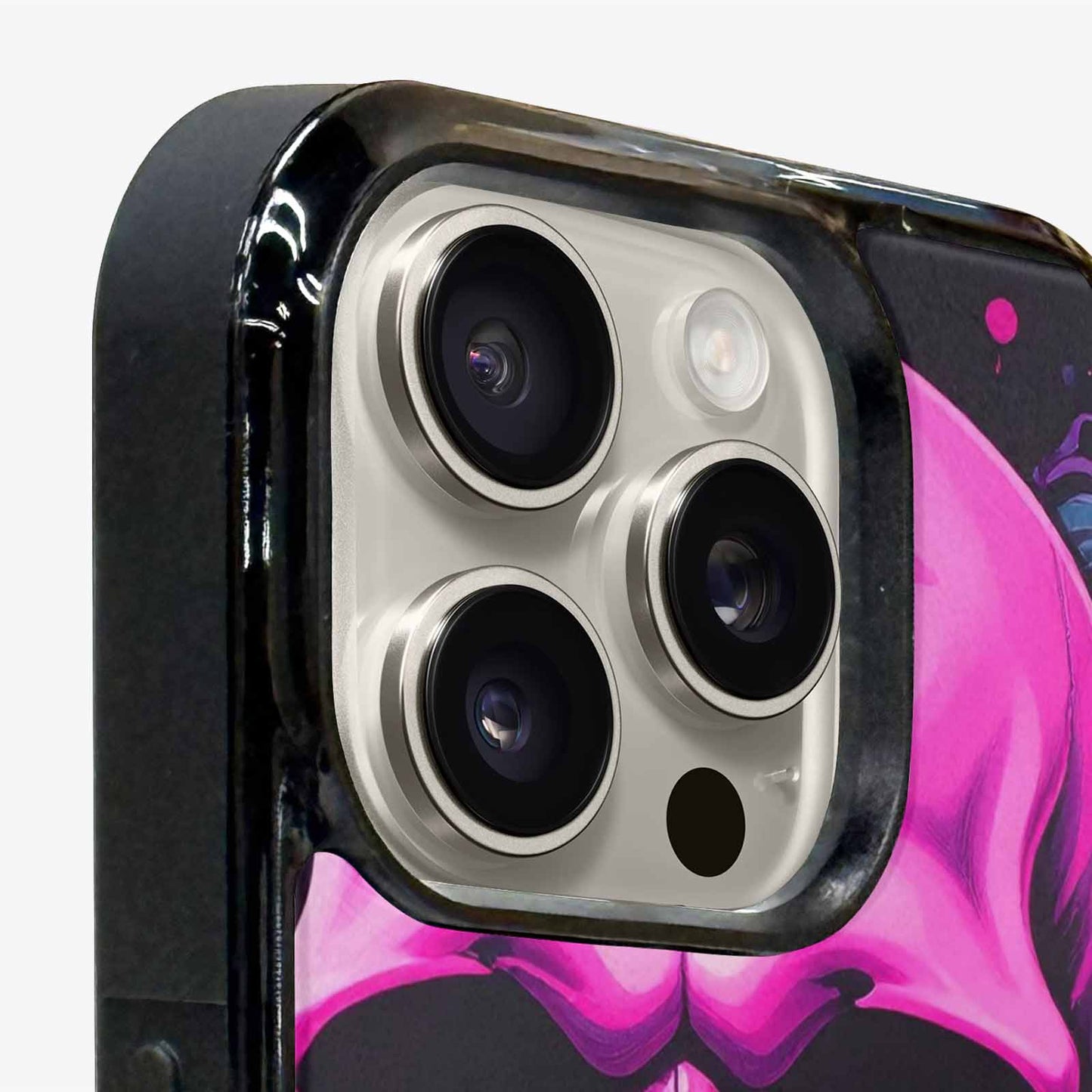 iPhone 15 Pro Max Case — Pink Purple Skeletons Neon Drip Melting, Custom Art Phone Cover