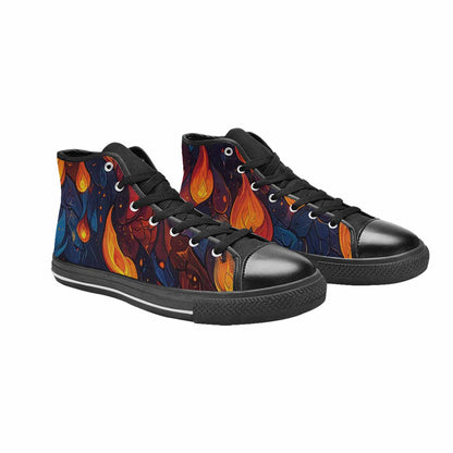 MEN'S Fire Flame High Top Canvas Vivid Shoes