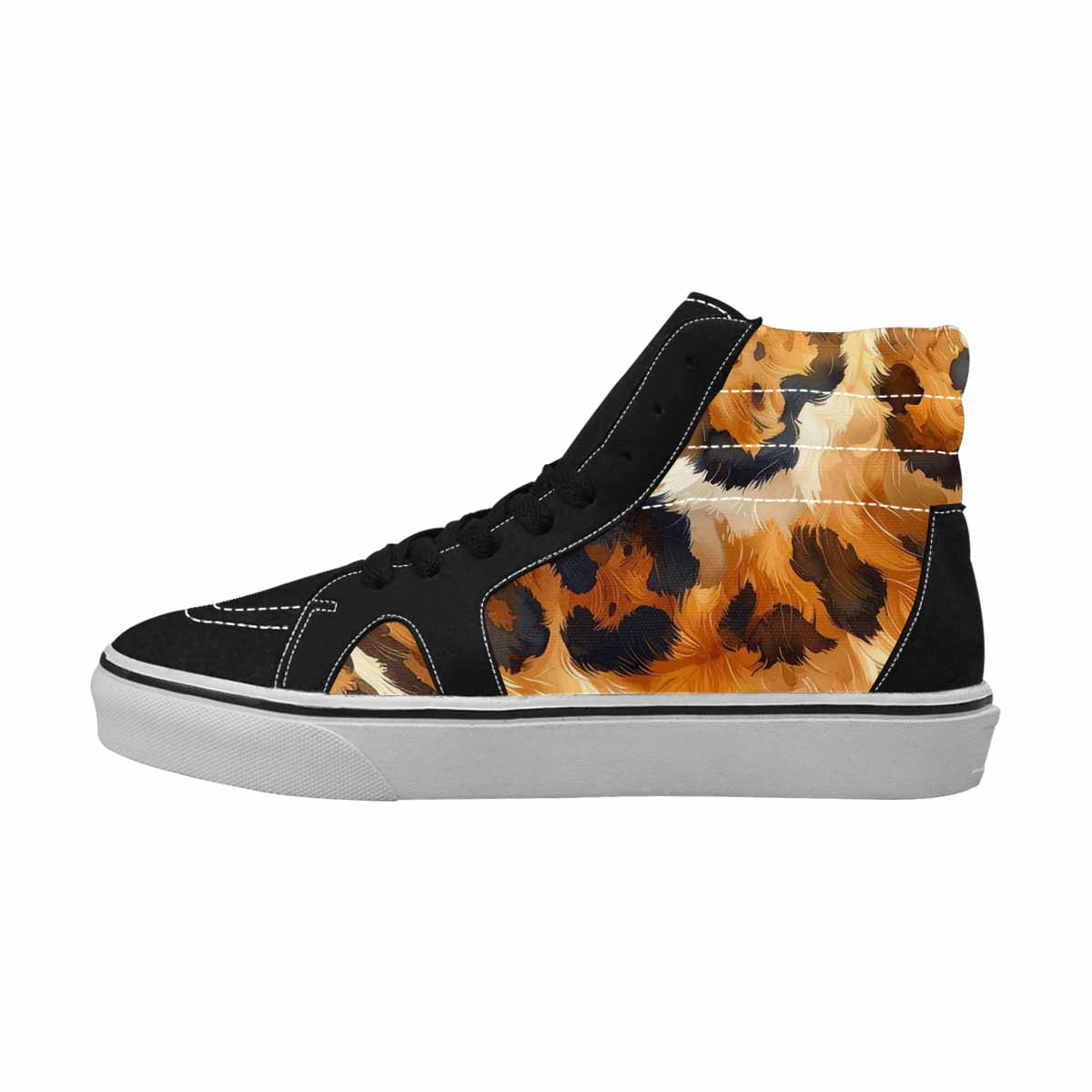 WOMEN'S Leopard Soft Airbrush Gradient High Top Canvas Neon Fantasy Custom Shoes