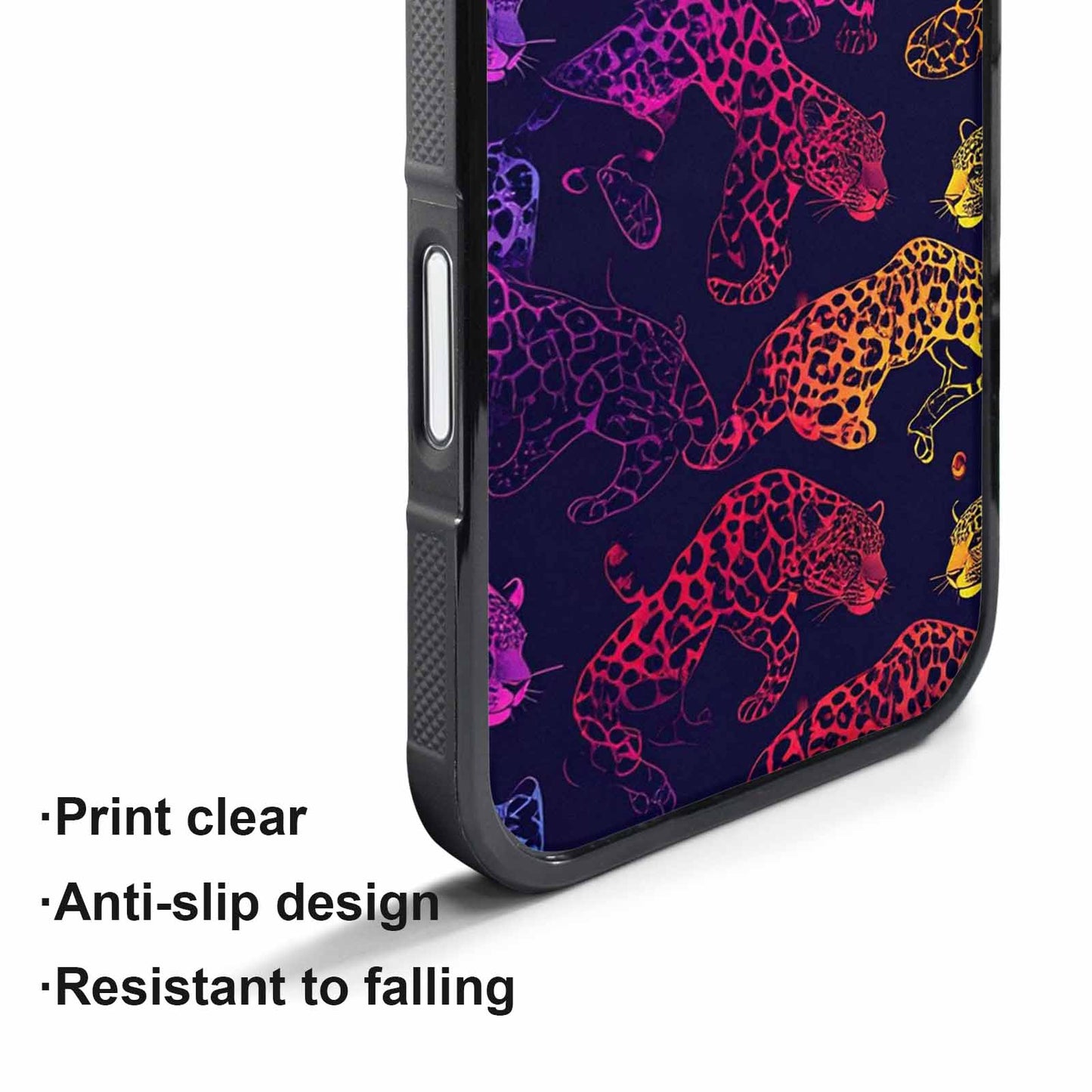 iPhone 17 Pro Case — Leopard Print Neon Seamless Pattern Animal, Personalized Phone Case