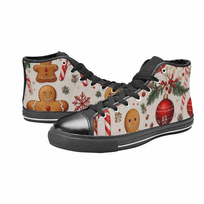 MEN'S Christmas Holly Snowflake High Top Canvas Neon Fantasy Shoes