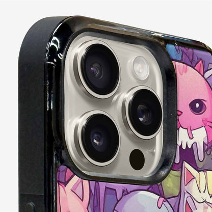 iPhone 16 Pro Case — Pastel Gore Cat Character Pattern Hundreds, Custom Phone Case