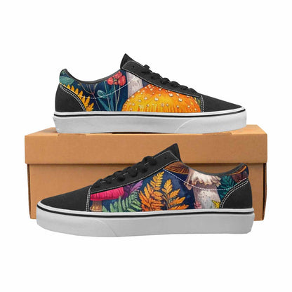 WOMEN'S Mushrooms  Botanical Mushrooms Lace-Up Canvas Melting Art Custom Sneakers
