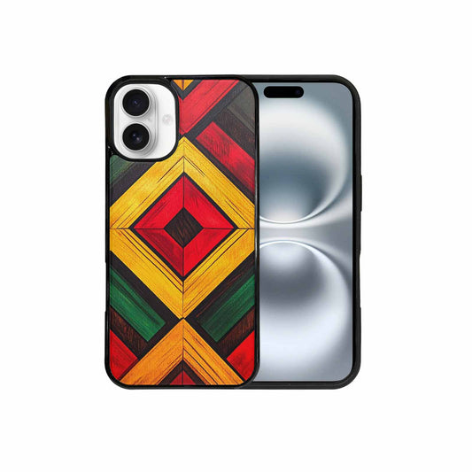 iPhone 16 Plus Case — African Kente Cloth Inspired Pattern Geometric, Original Design Phone Case