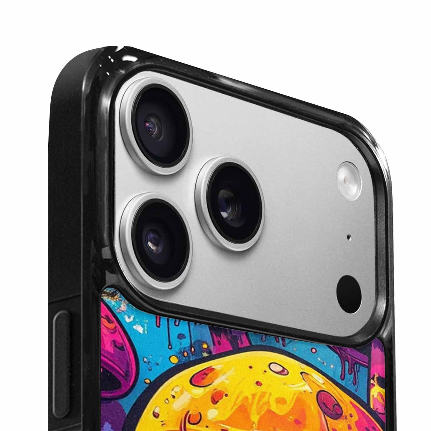 iPhone 17 Pro Max Case — Neon Smiley Face Original Art, Custom Printed Phone Case