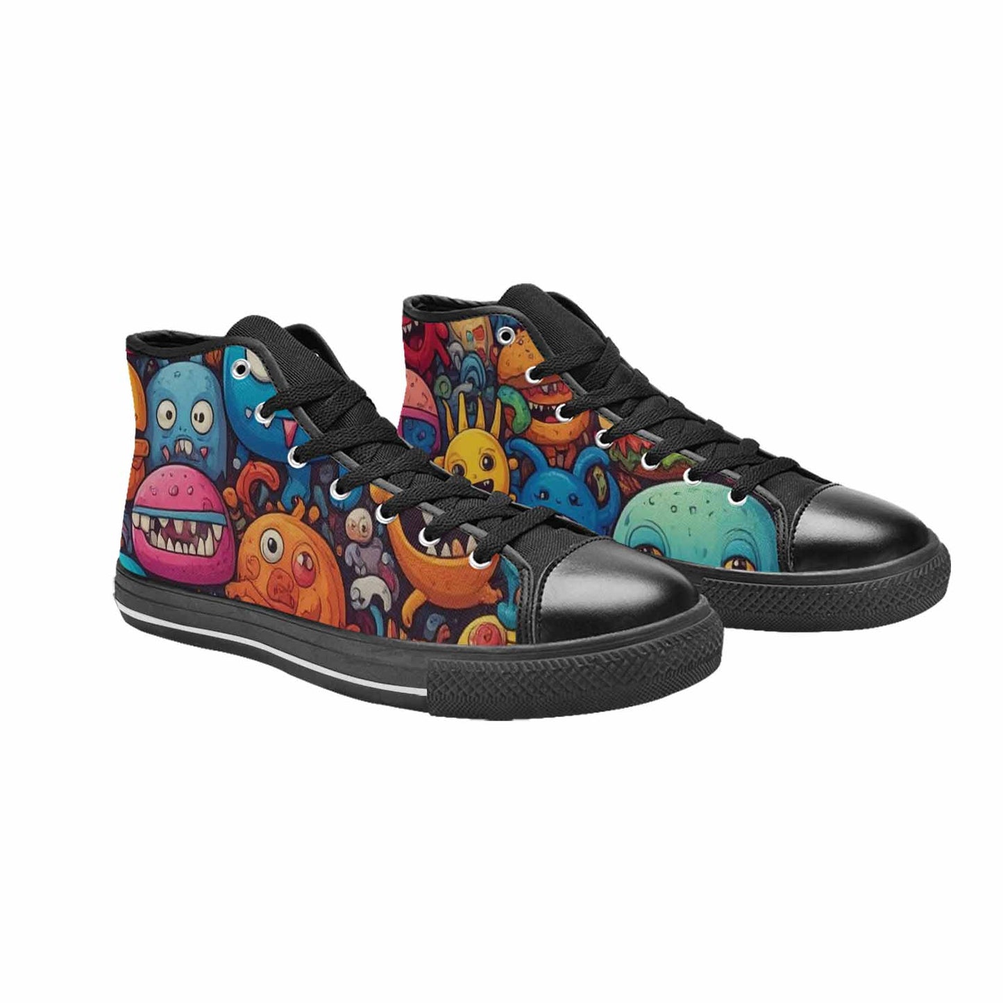 MEN'S Cartoon Monster Character High Top Canvas Grunge Custom Sneakers