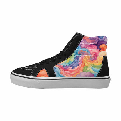 MEN'S Tie High Top Canvas Wallpaper Art Custom Sneakers