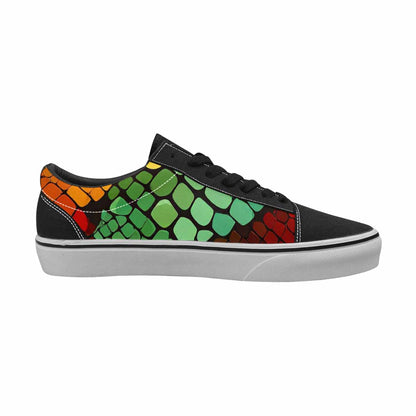 MEN'S Dark Snake Print Canvas Lace-Up Grunge Custom Sneakers