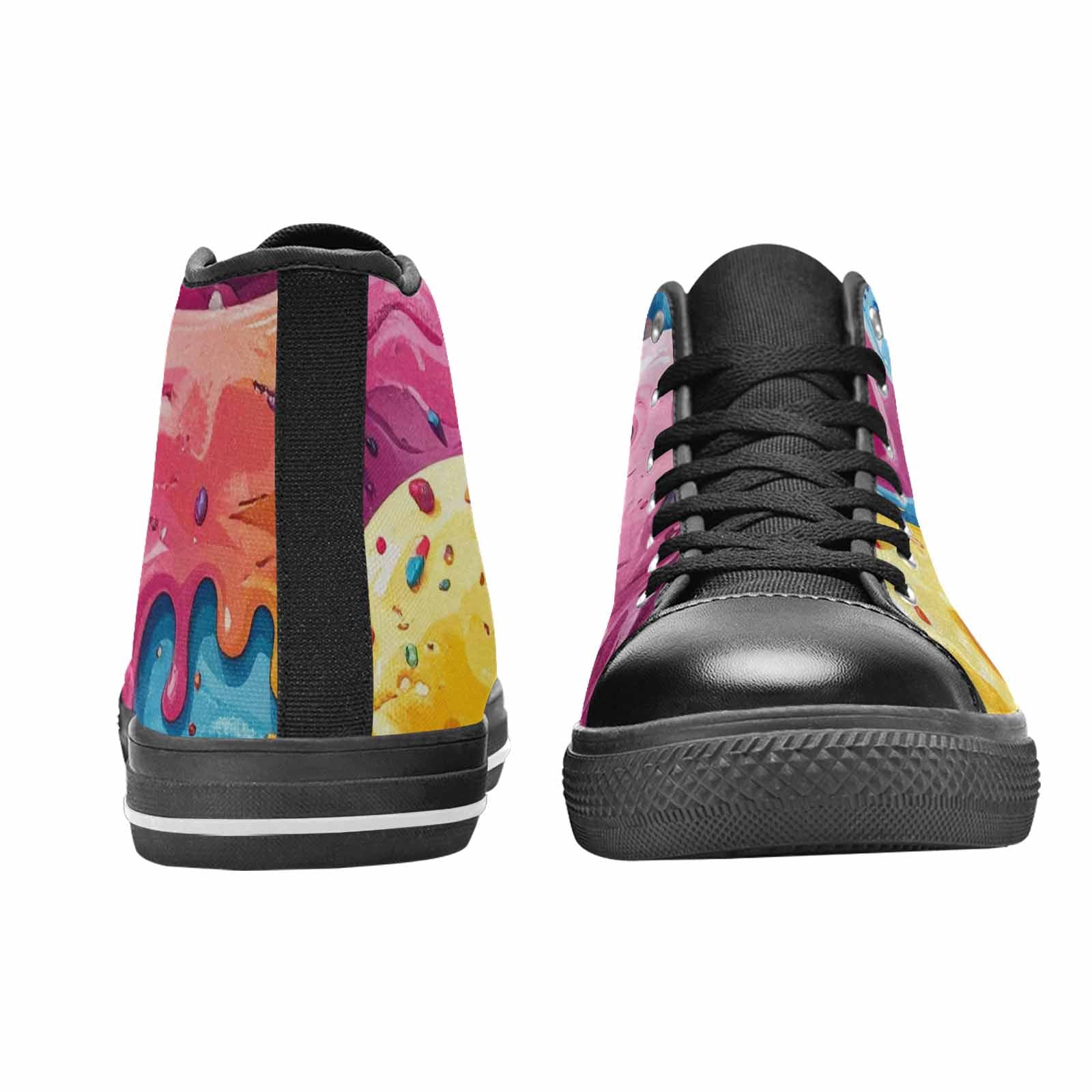 WOMEN'S Melting Icecream Monster Cherry High Top Canvas Aesthetic Shoes