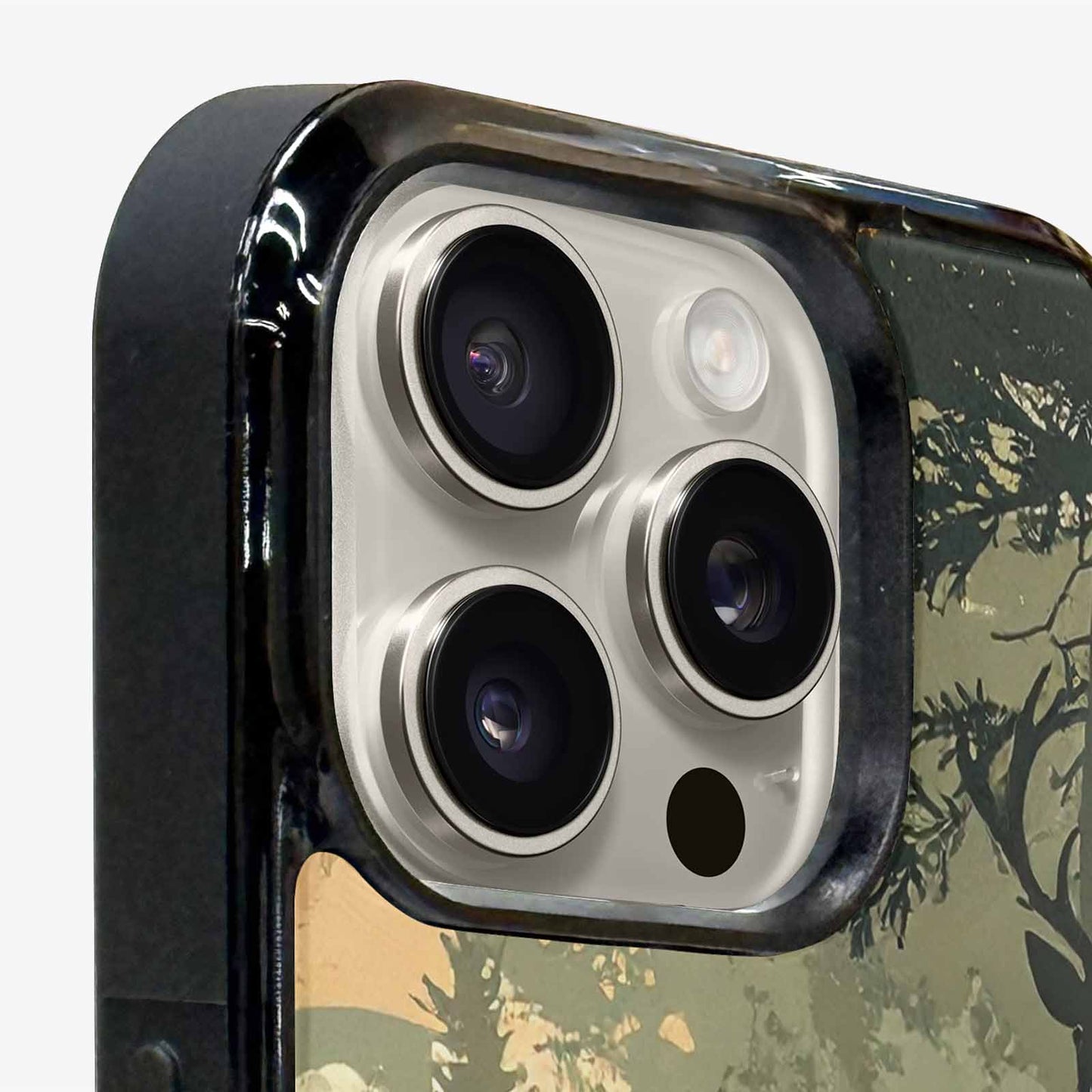 iPhone 15 Pro Max Case — Hunting Camouflage Pattern With Deer And, Custom Print Case Cover