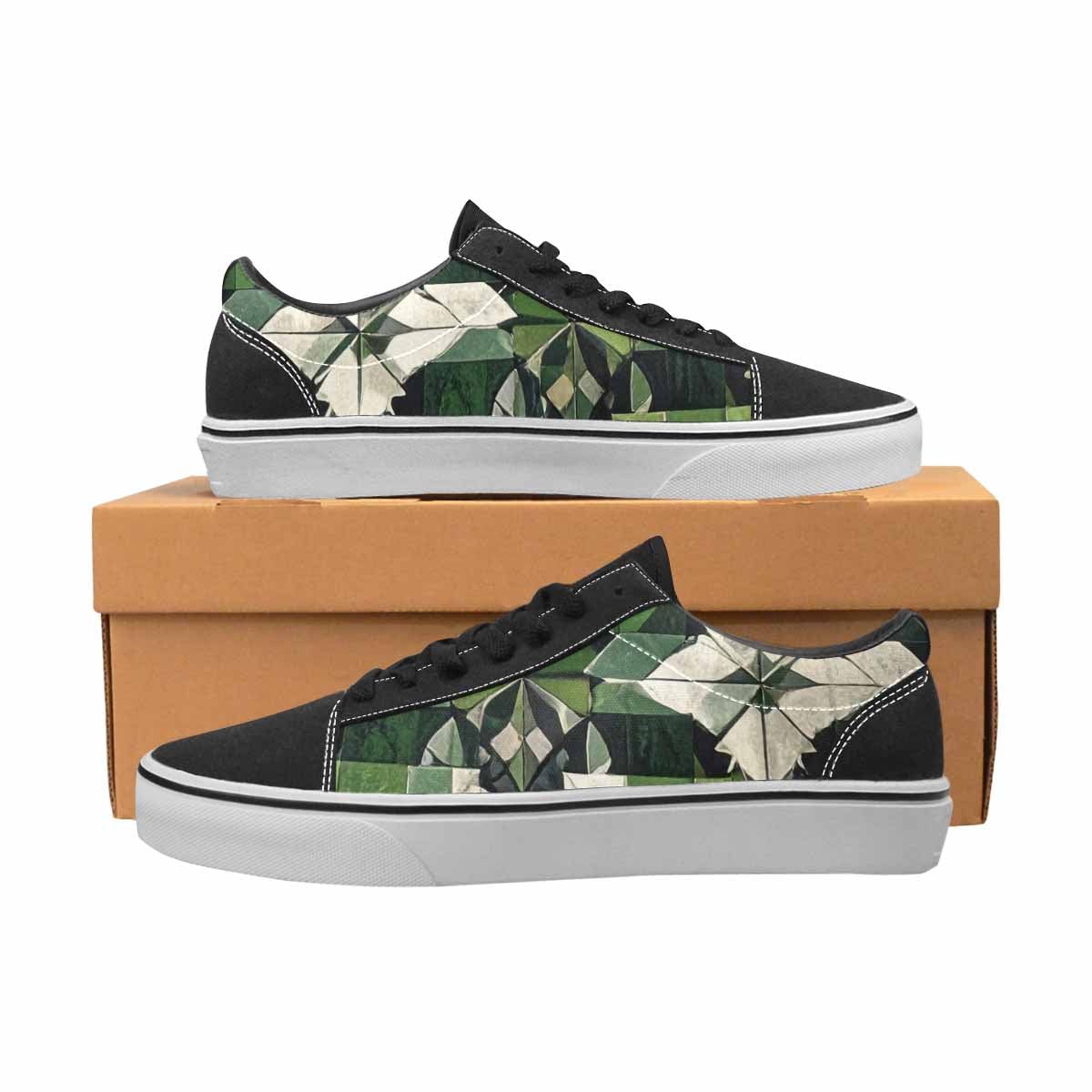 WOMEN'S Aromantic Flag Color Canvas Lace-Up Cottagecore Custom Sneakers