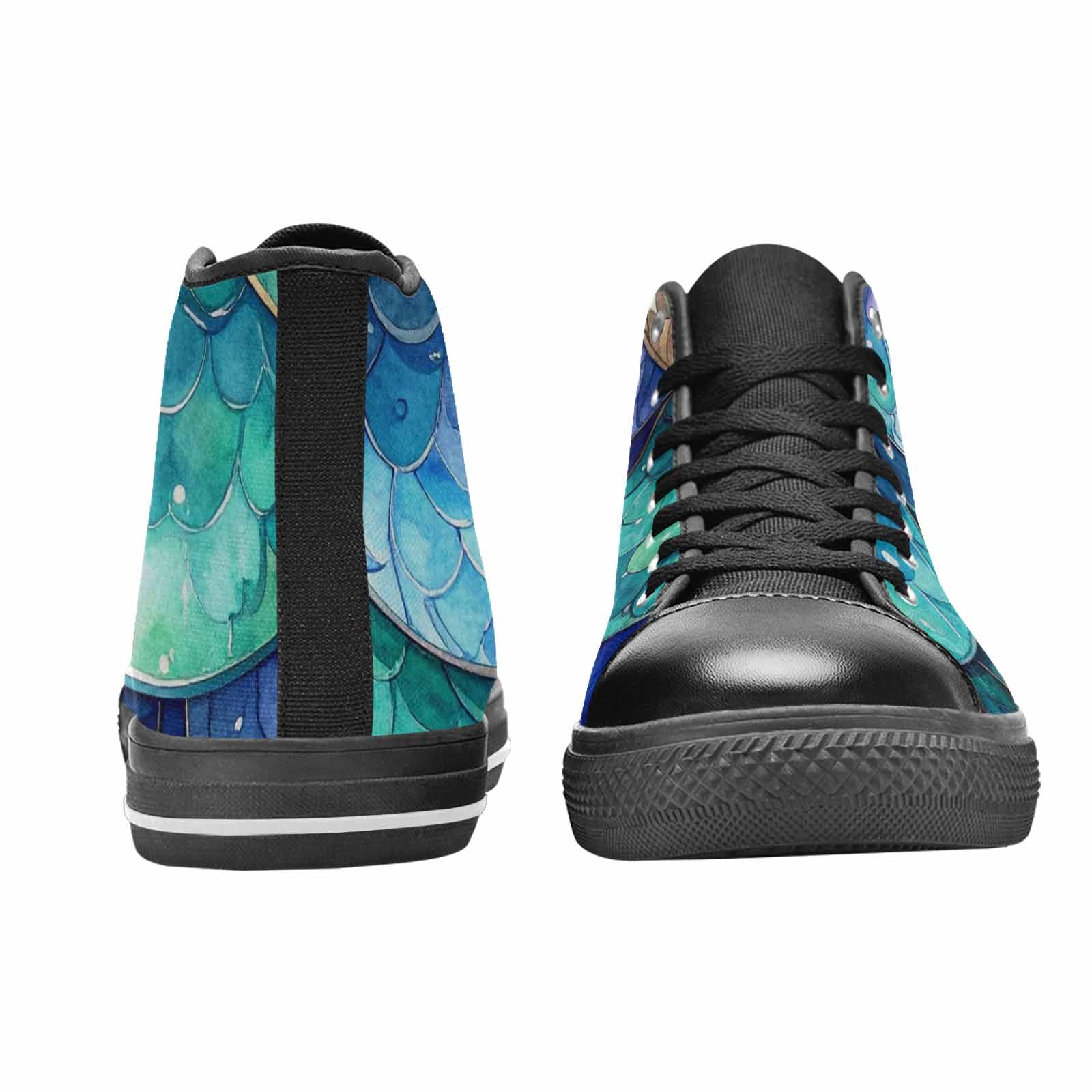 MEN'S Mermaid Scale High Top Canvas Cottagecore Custom Sneakers