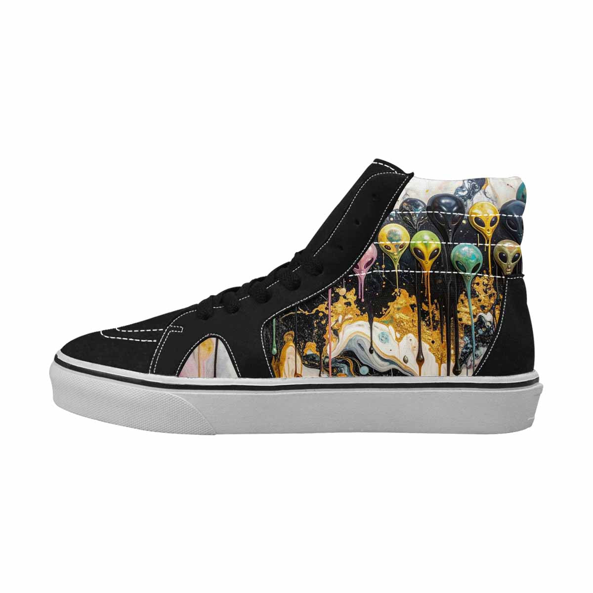MEN'S Aliens  Marble Melting High Top Canvas Dreamlike Shoes