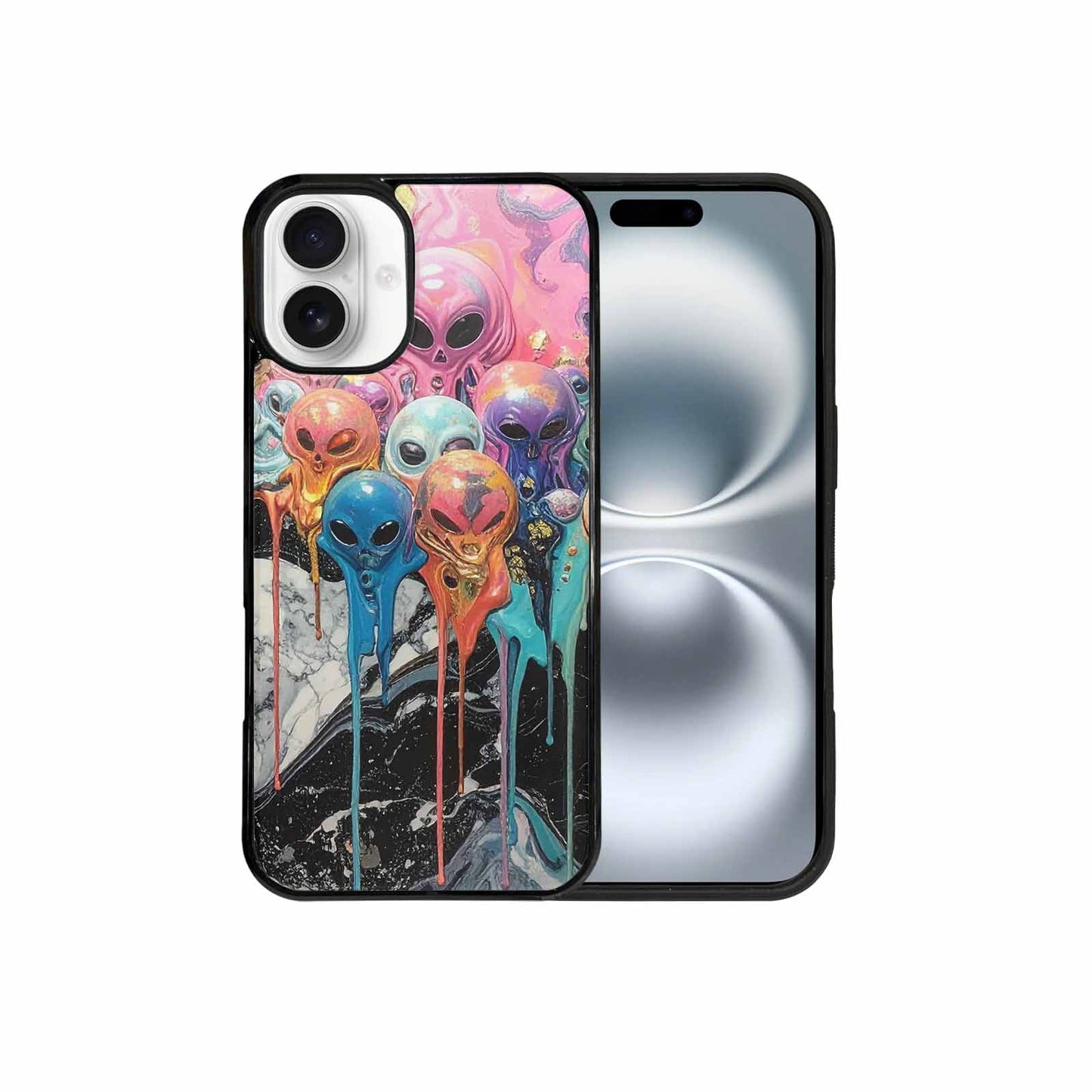 iPhone 16 Plus Case — Aliens Marblemelting Aliens Pa L2w Personalized, Custom Printed Phone Case