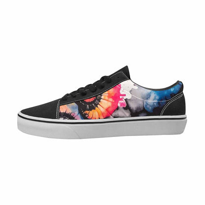 WOMEN'S Tie Dye Black & Pink Ink Canvas Wearable Art Y2K Custom Sneakers