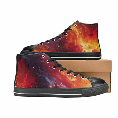 WOMEN'S Galaxy Art - High Top Canvas Wallpaper Art Shoes