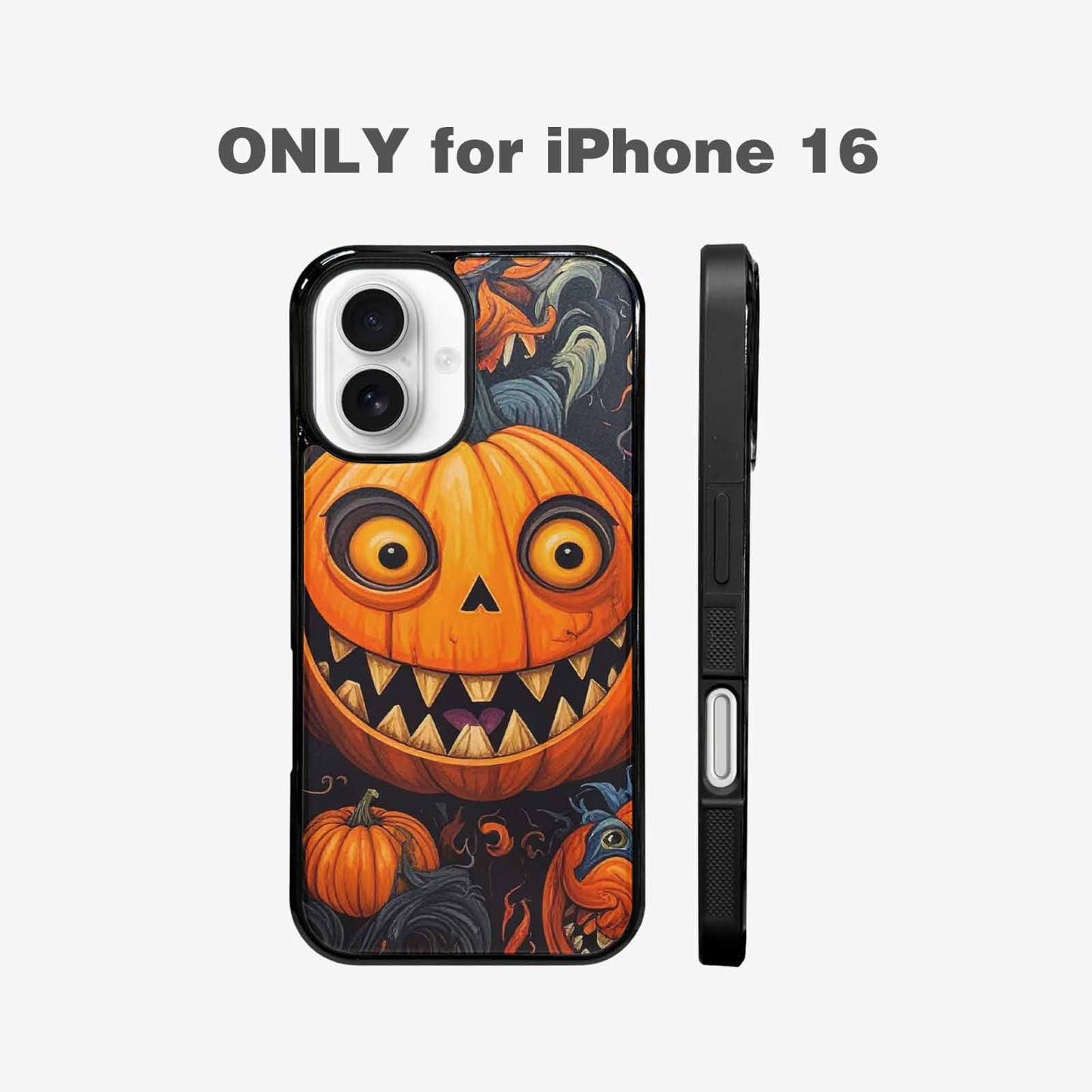 iPhone 16 Case — Cartoon Pumpkin Monster, Customized Protective Case