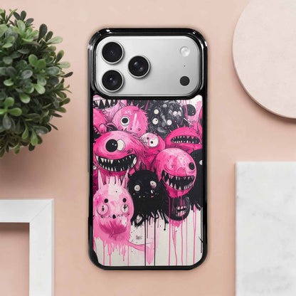 iPhone 17 Pro Max Case — Black &amp; Pink Ink Cartoon Cute, Custom Designed Case Cover