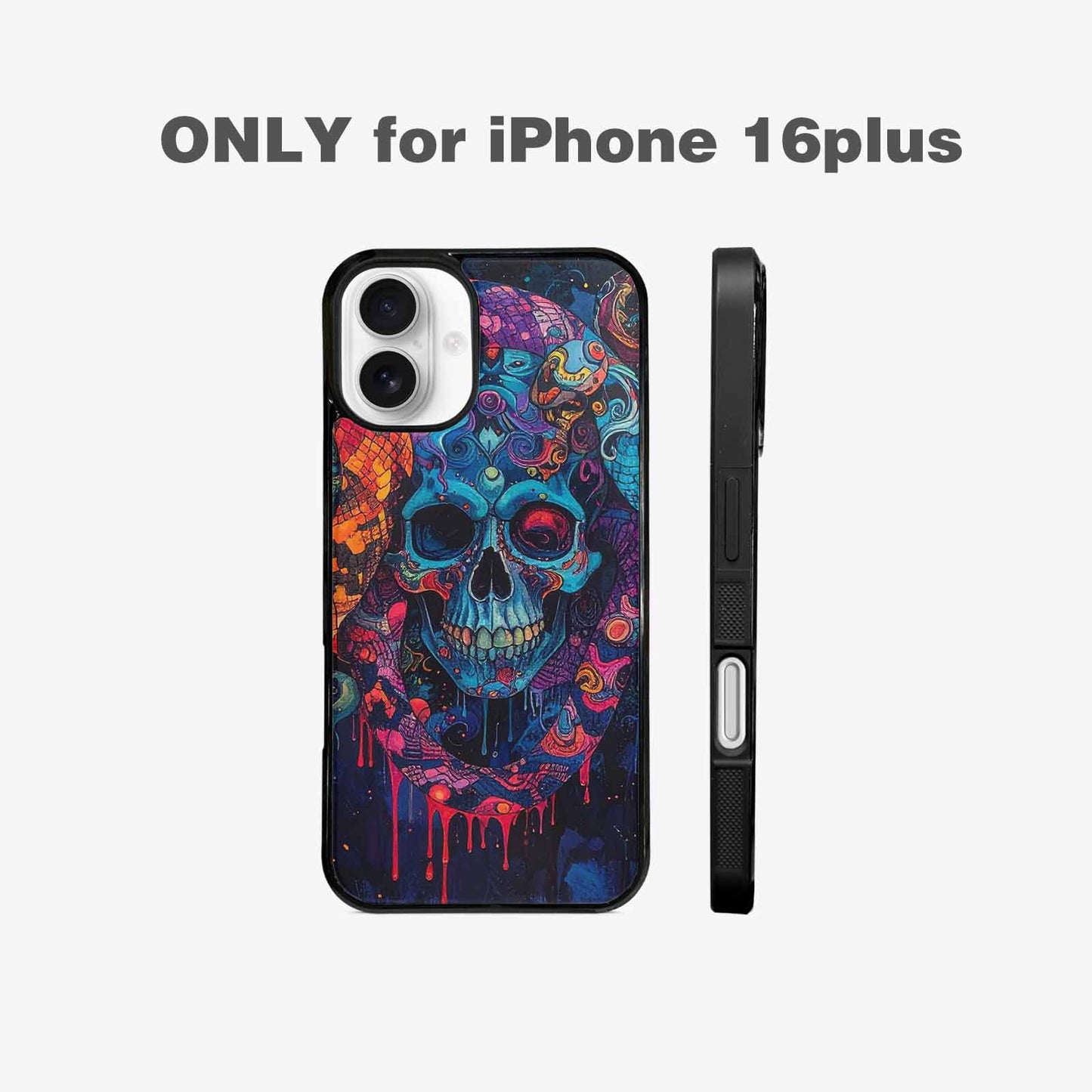 iPhone 16 Plus Case — Snakes And Skulls Collage Custom, Custom Art Phone Cover