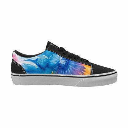 MEN'S Tie Dye Swirl Canvas Lace-Up Neon Fantasy Custom Shoes