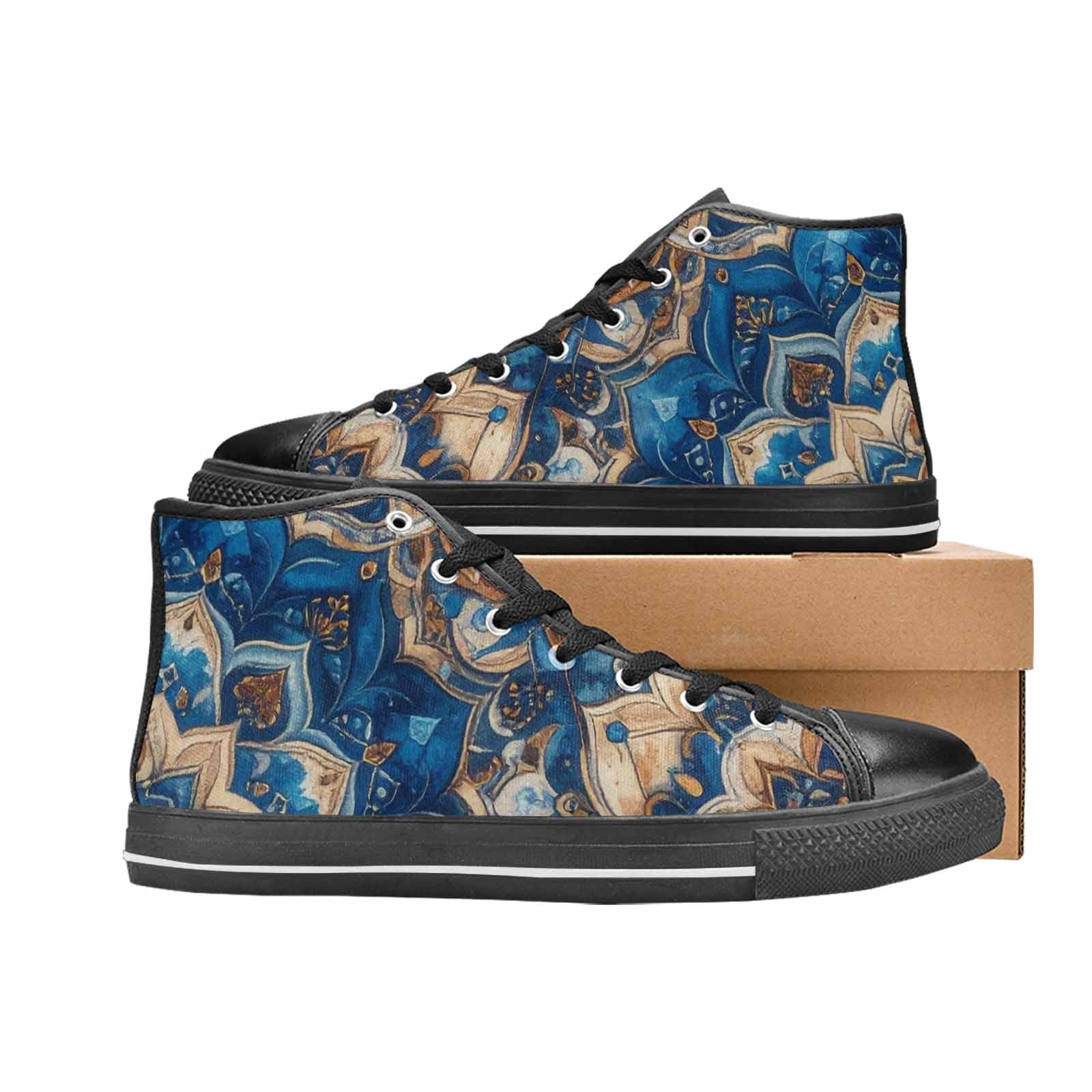 WOMEN'S Mandala High Top Canvas Neon Fantasy Sneakers