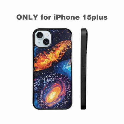 iPhone 15 Plus Case — Galaxy Snake Print Custom, Custom Made Phone Cover