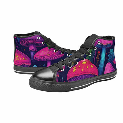 WOMEN'S Psychedelic Mushroom High Top Canvas Vivid Sneakers