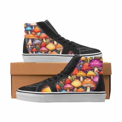 WOMEN'S Mushrooms High Top Canvas Unique Print Y2K Handmade Custom Shoes