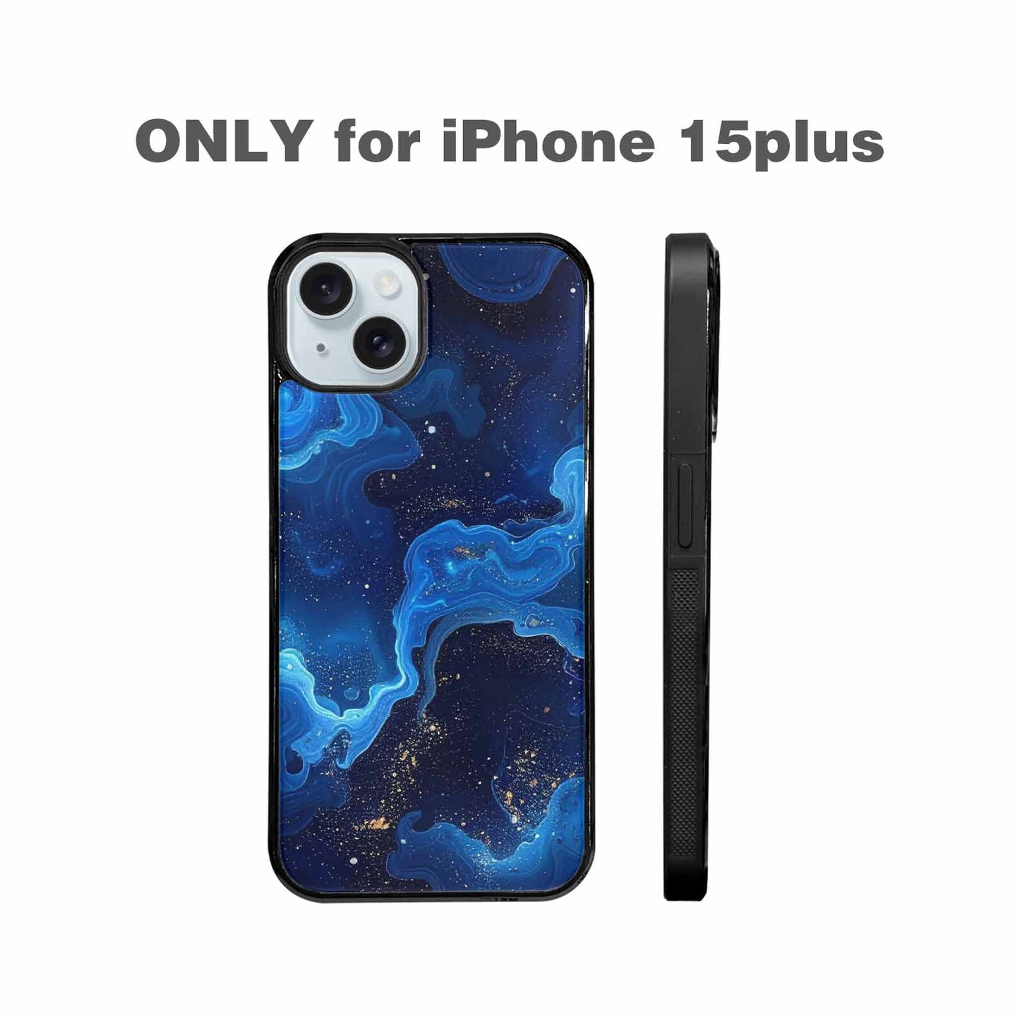 iPhone 15 Plus Case — Galaxy Art Blue Starfield Small Galaxy, Customized Protective Case