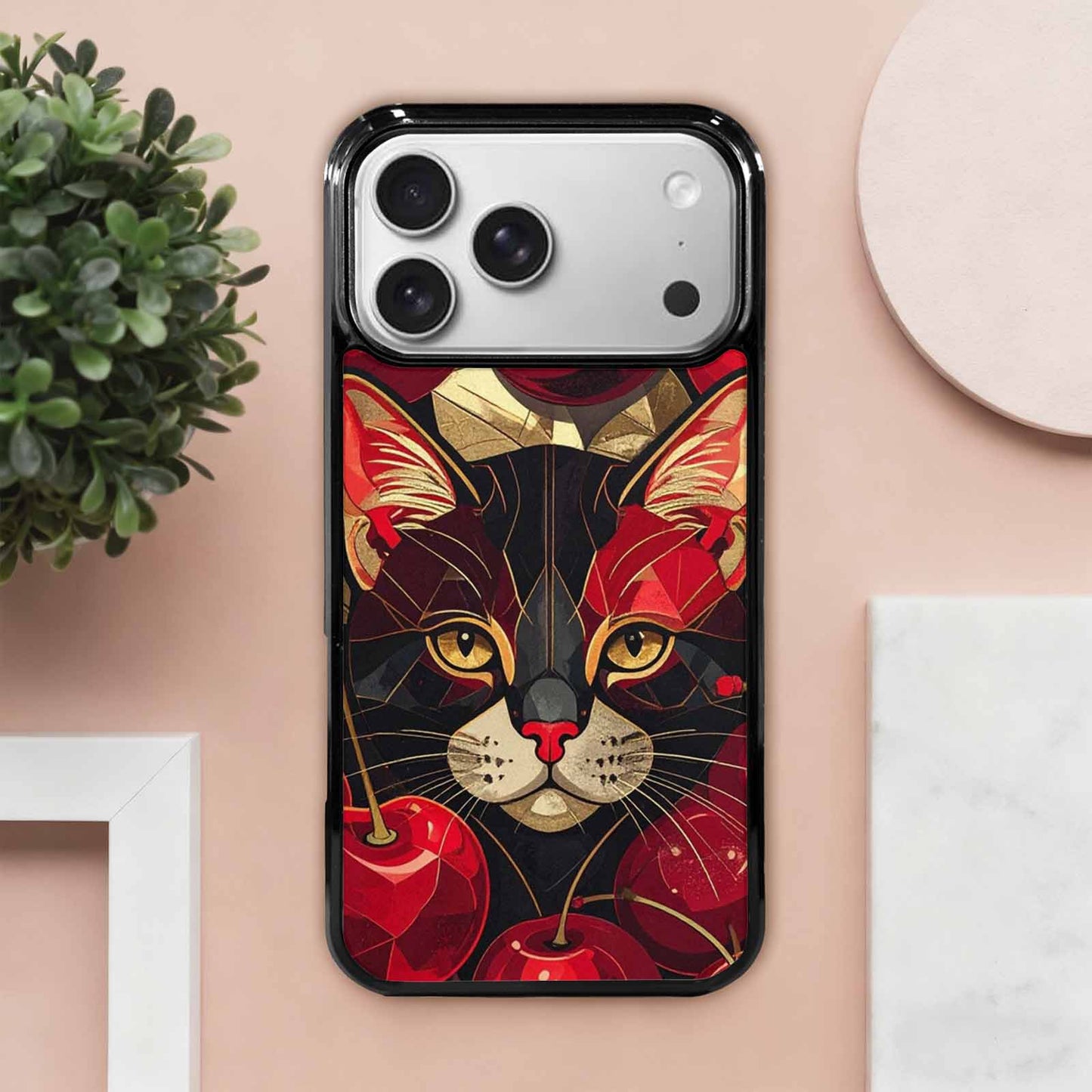 iPhone 17 Pro Max Case — Retro Cherry Cat Retro Vintage, Customized Protective Case