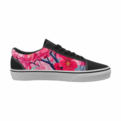 WOMEN'S Cherry Blossom Branch Lace-Up Canvas Vibrant Chaos Sneakers