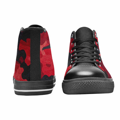 WOMEN'S Tactical Camo Red Black High Top Canvas Vivid Sneakers
