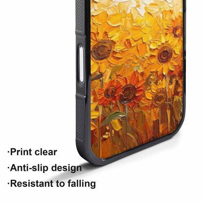 iPhone 17 Pro Max Case — Impressionist Sunflower Brushstroke Pattern Floral, Personalized Phone Case