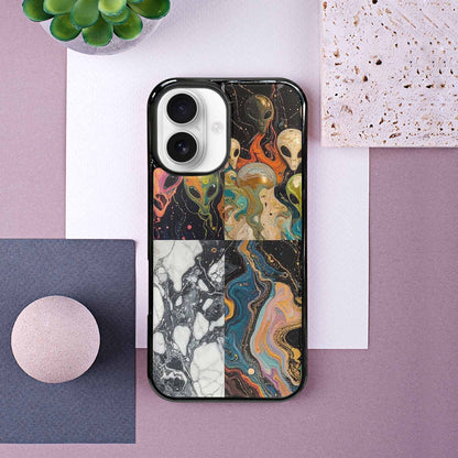 iPhone 16 Case — Aliens Marblealiens Pattern Onb, Custom Made Phone Cover