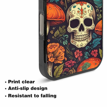 iPhone 16 Pro Case — Mushrooms And Skulls, Custom Print Case Cover