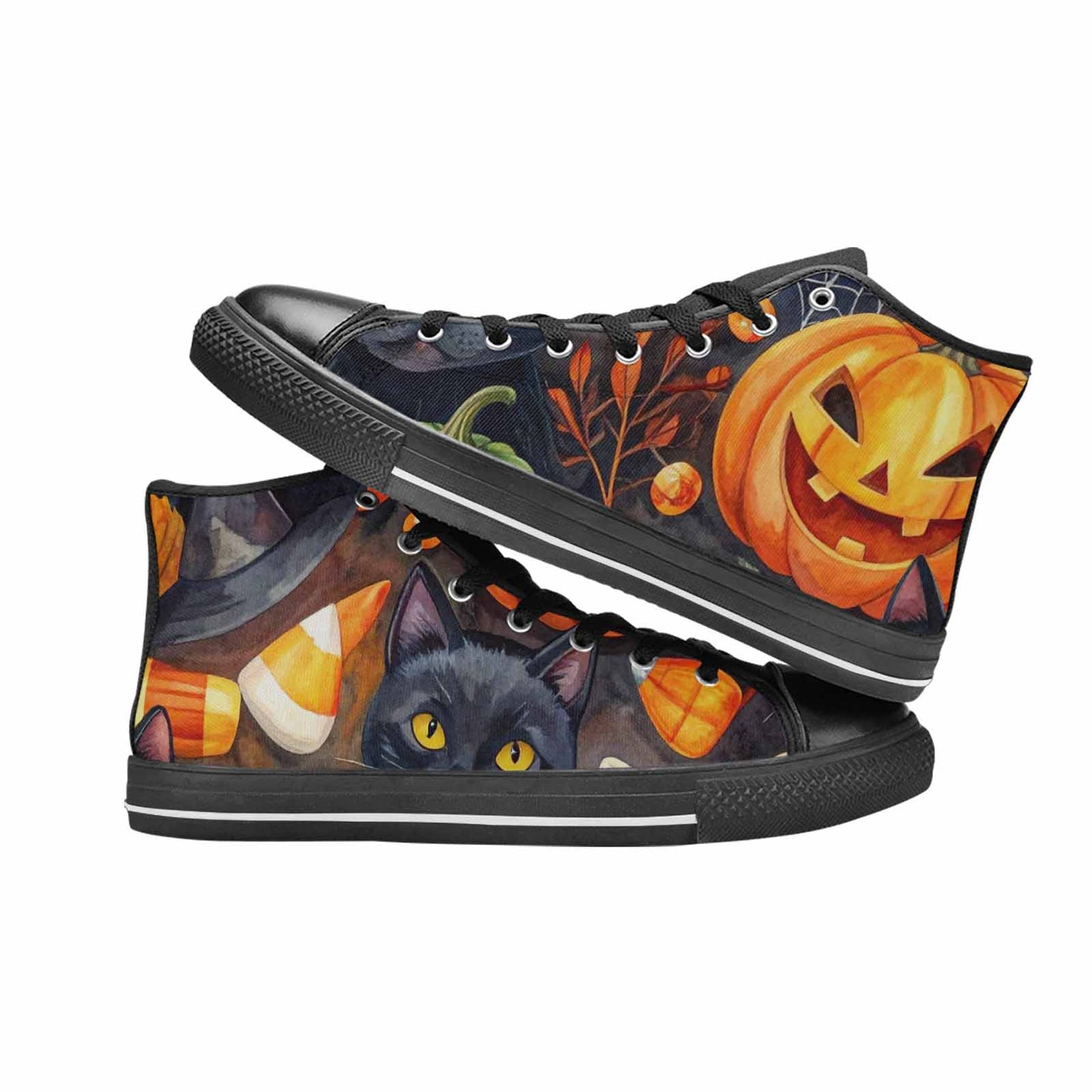 WOMEN'S Halloween High Top Canvas Cottagecore Custom Sneakers