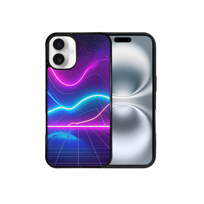 iPhone 16 Plus Case — 1980s Neon Cartoon Art Pattern, Custom Phone Case