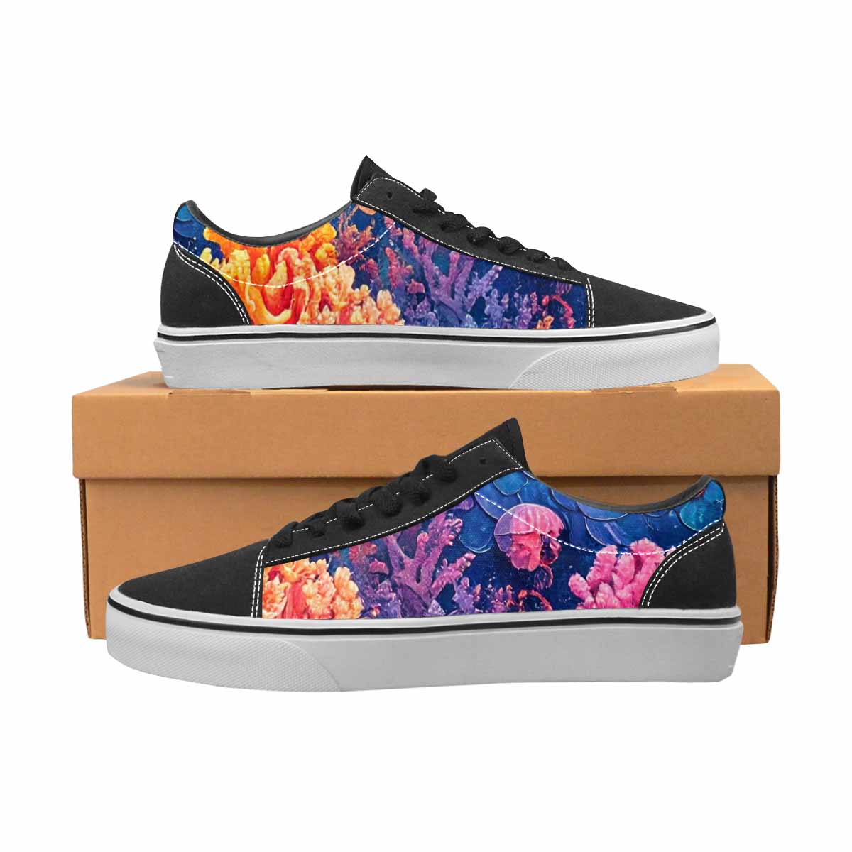 MEN'S Fish Scale Coral Canvas Lace-Up Y2K Shoes